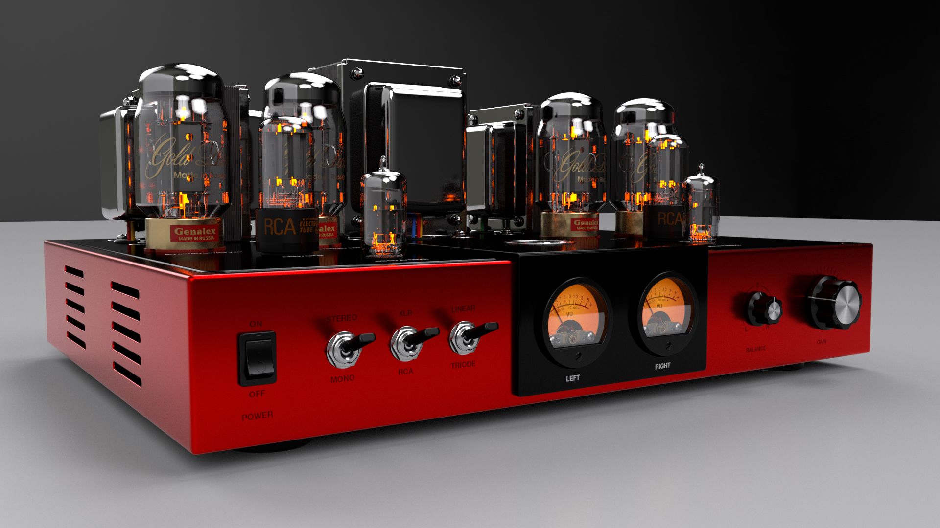 A portolio image of a vacuum tube ampflier